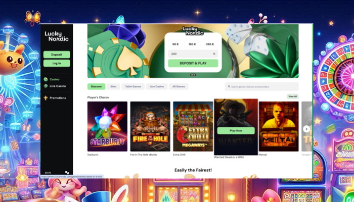 A screenshot from a actual online casino